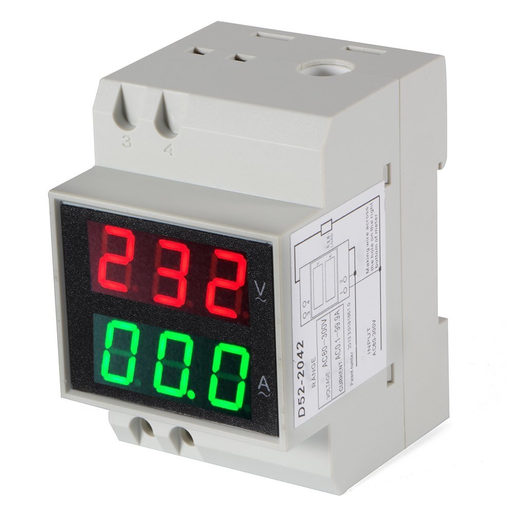 D52-2042 AC 80-300V 100A LED digitální ampérmetr/voltmetr DIN