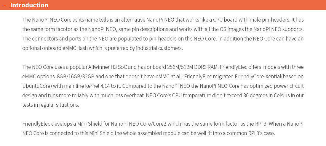 NanoPi NEO Core CPU Board LTS
