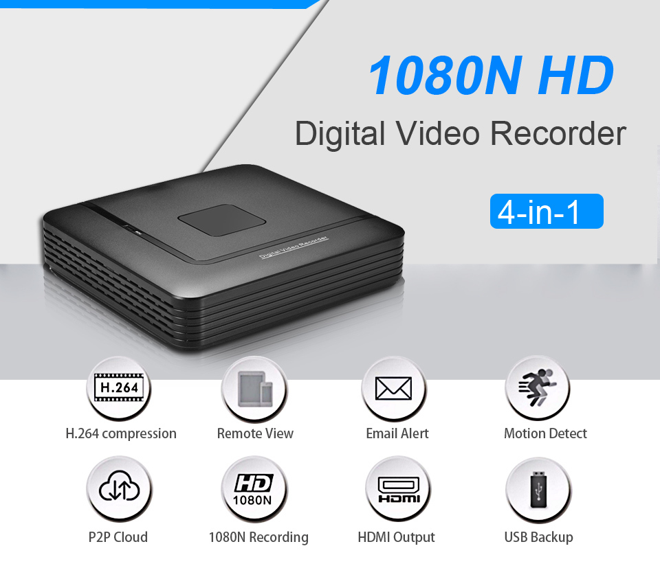 A1004NS-C 4CH 960H AHD-L DVR rekordér, záznamové zařízení, videorekordér pro AHD kamery, nahrávací server,  video recorder