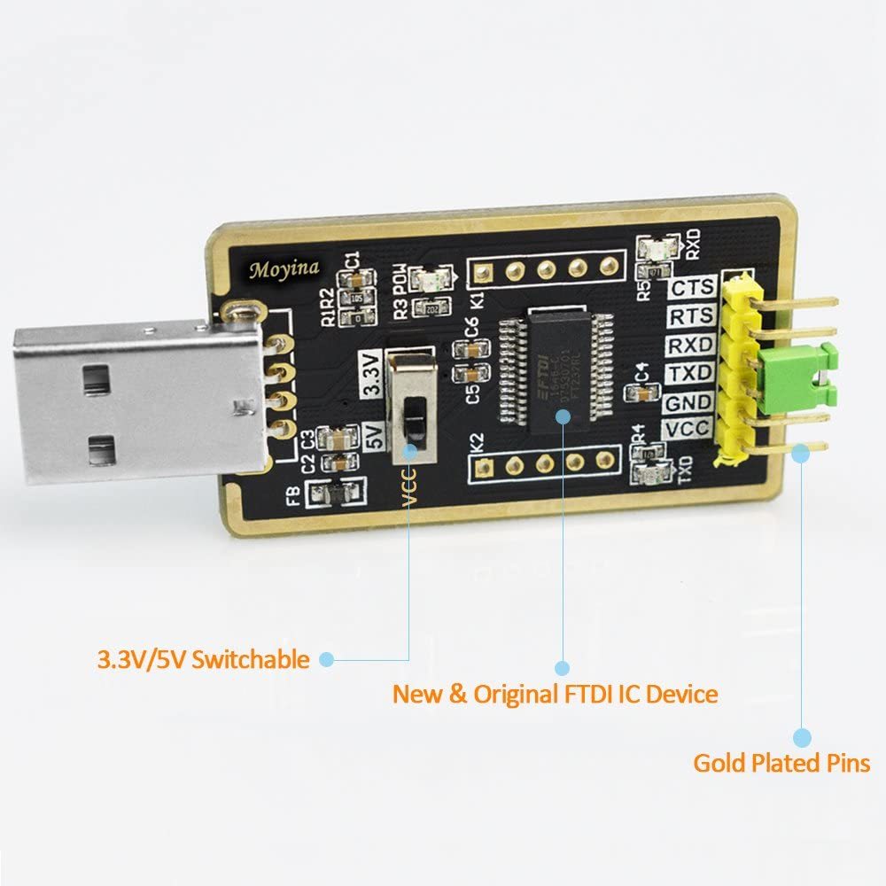 Převodník USB na UART TTL - originálny FTDI FT232R čip