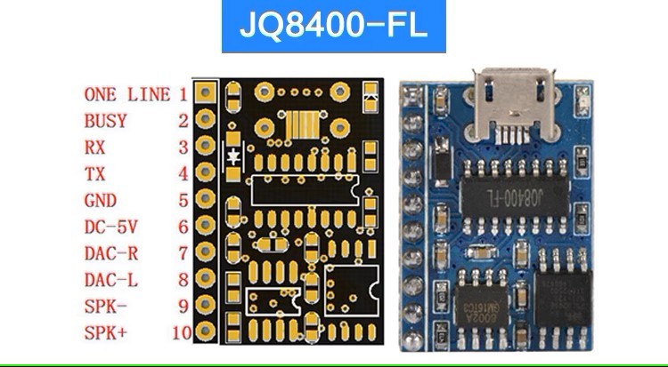 JQ8400-FL přehrávací modul 16M paměť
