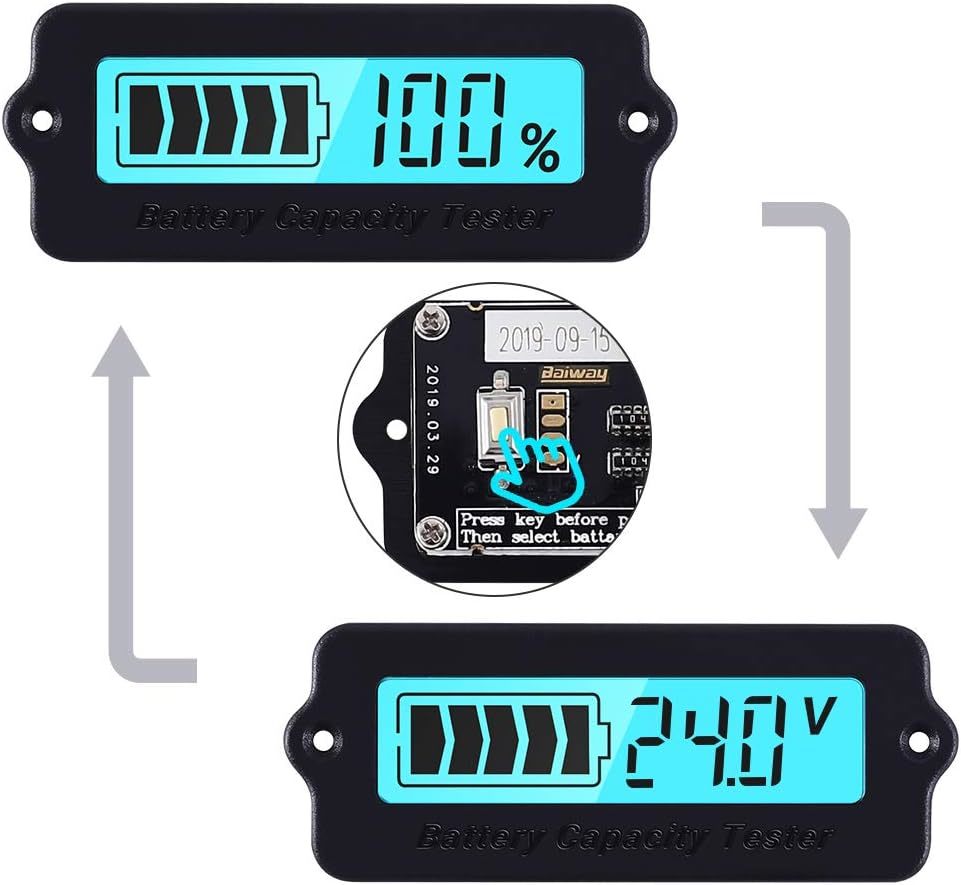FS-LY6N panelový LCD měřič tester kapacity Li-ion baterie 12V-48V a autobaterie. 