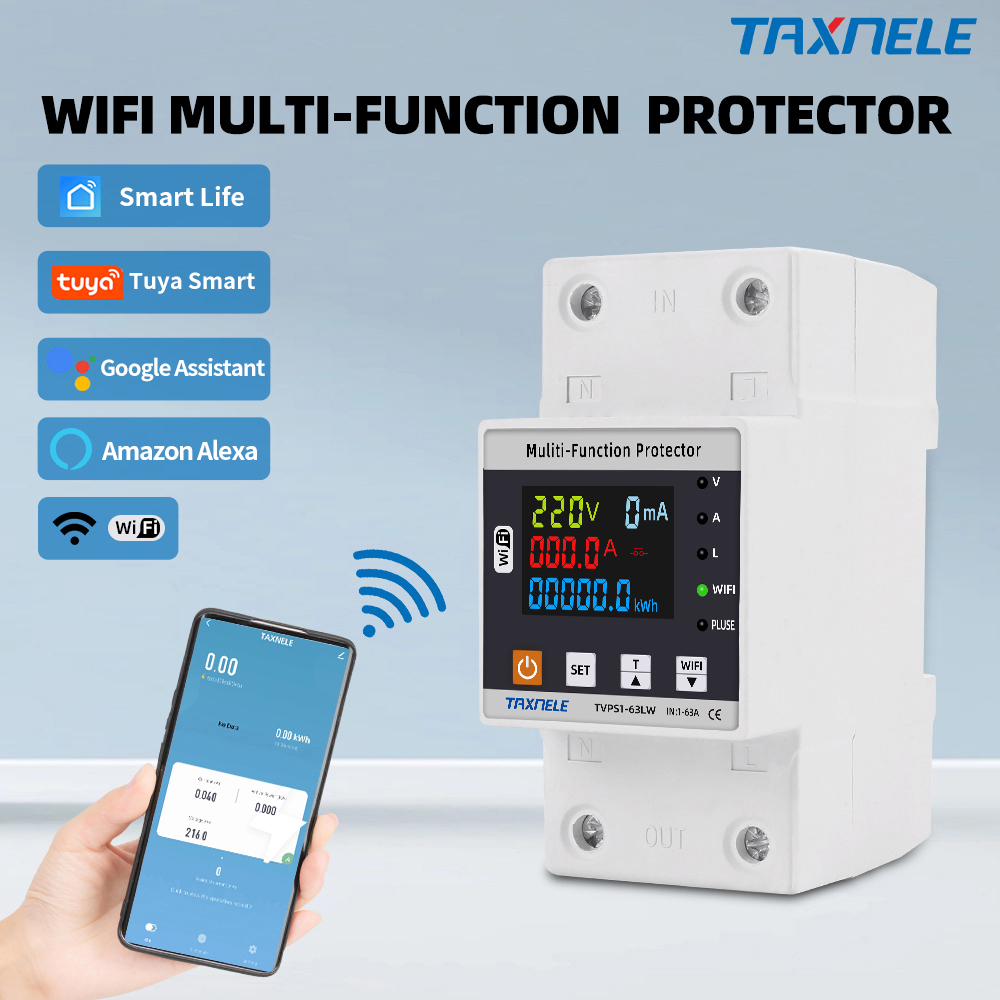 TVPS1-63LW Tuya WiFi inteligentní přepěťová a podpěťová ochrana