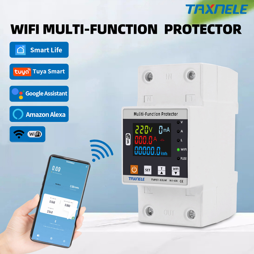 TVPS1-63LW Tuya WiFi inteligentní přepěťová a podpěťová ochrana