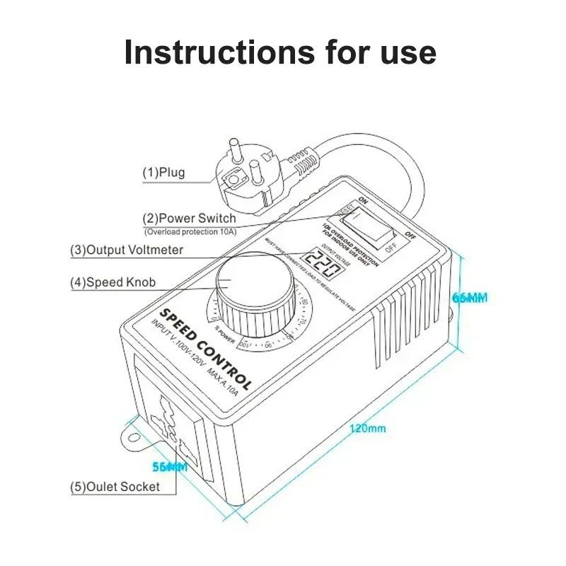 DJ-SC40 AC regulátor napětí plynulý 2200W