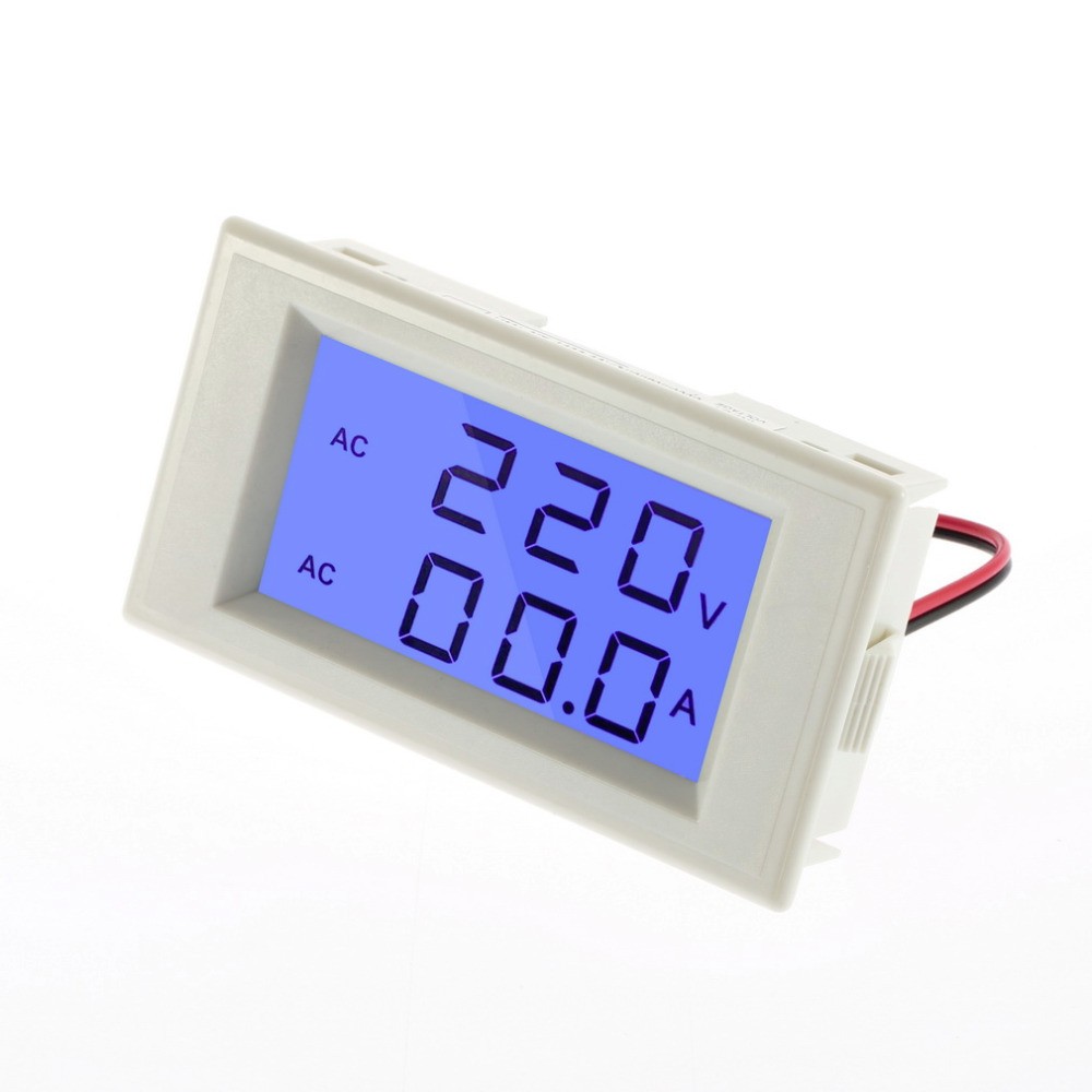 AC 100-300V/100A 2v1 LCD digitální ampérmetr/voltmetr panelový