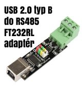 Redukce RS-485 do PC přes USB B/USB B<-> RS485 adaptér FT232RL