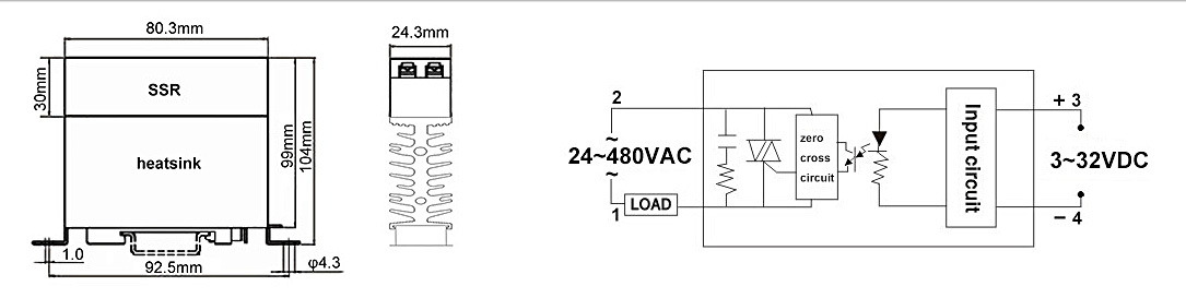 DC-AC elektronické relé (SSR) série SYDR Trihero spínací kontakt 25 A