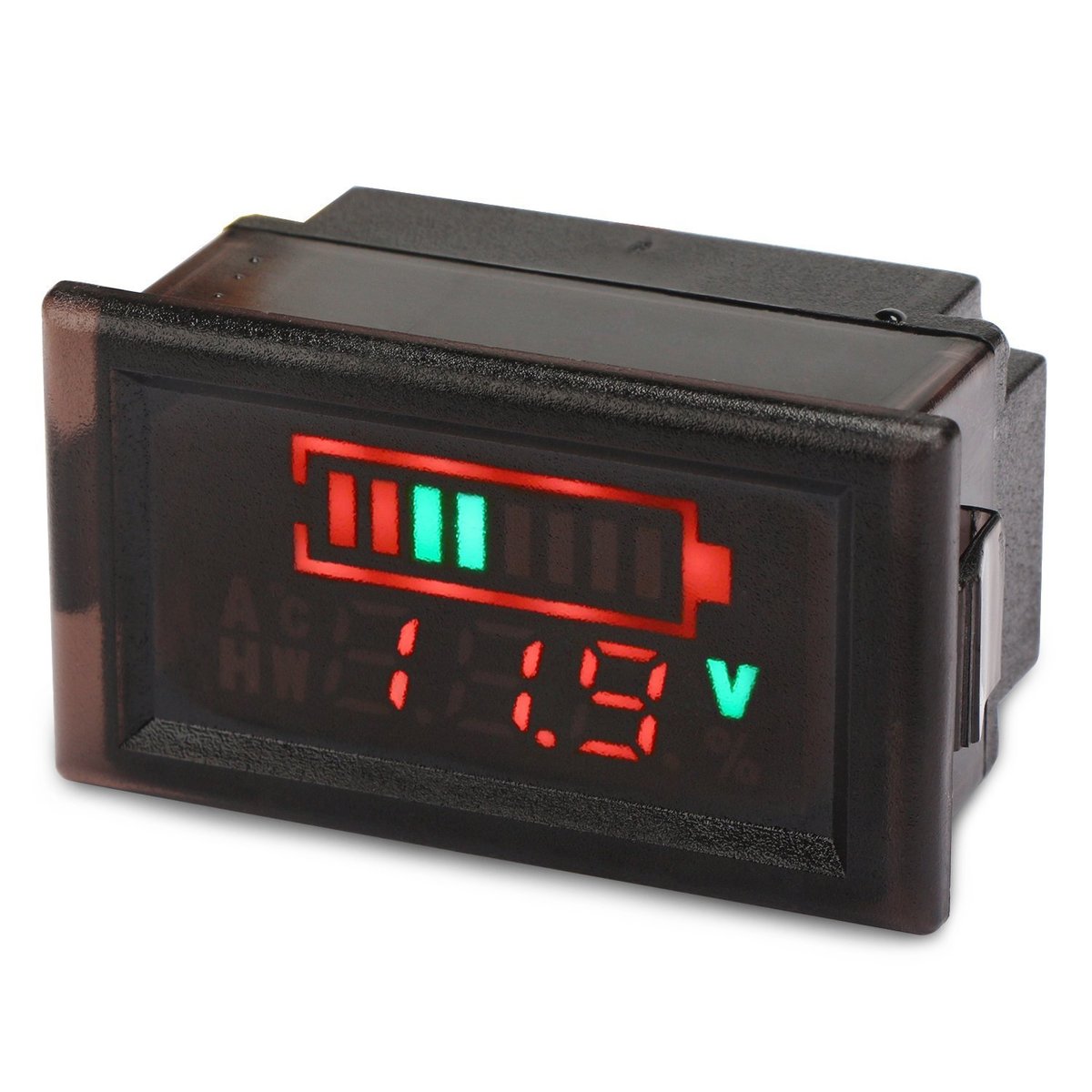 YB28VE-W Digitální měřič napětí a kapacity baterií/akumulátorů do auta