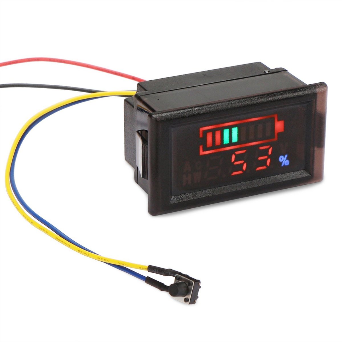 YB28VE-W Digitální měřič napětí a kapacity baterií/akumulátorů do auta