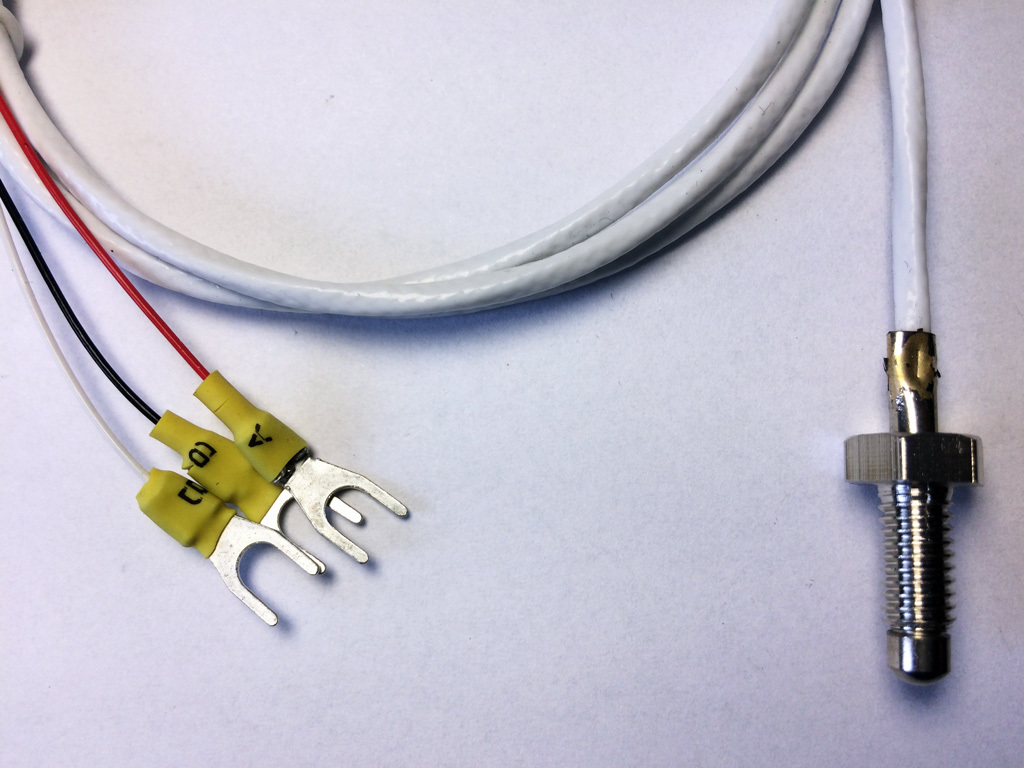 RTD PT100 Teplotní čidlo - 1m se závitem M6 a teflonovým kabelem