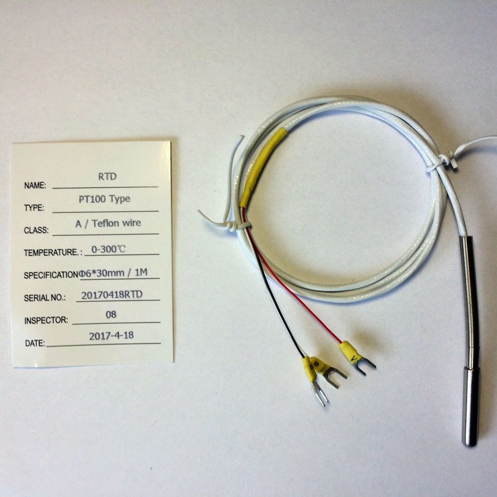 RTD PT100 Teplotní čidlo - 1m tube a teflonovým kabelem