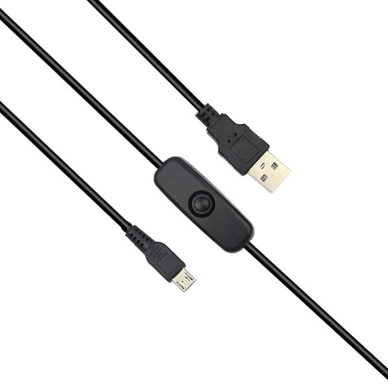 Nabíjecí kabel USB 2.0 Type-A samec > USB 2.0 Micro-B samec s vypínačem
