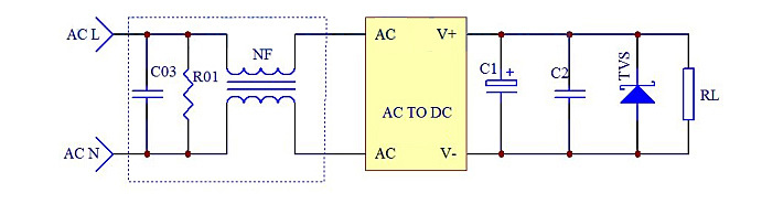 Funkční modul síťového spínaného napájecího zdroje 12 V/1,5 A.