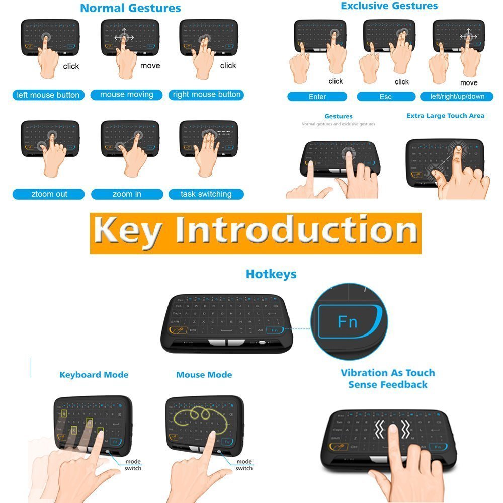 H18 mini touchpad klávesnice