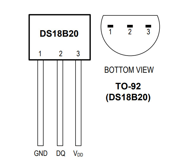 DS18B20+ TO-92 1-wire snímač teploty originální