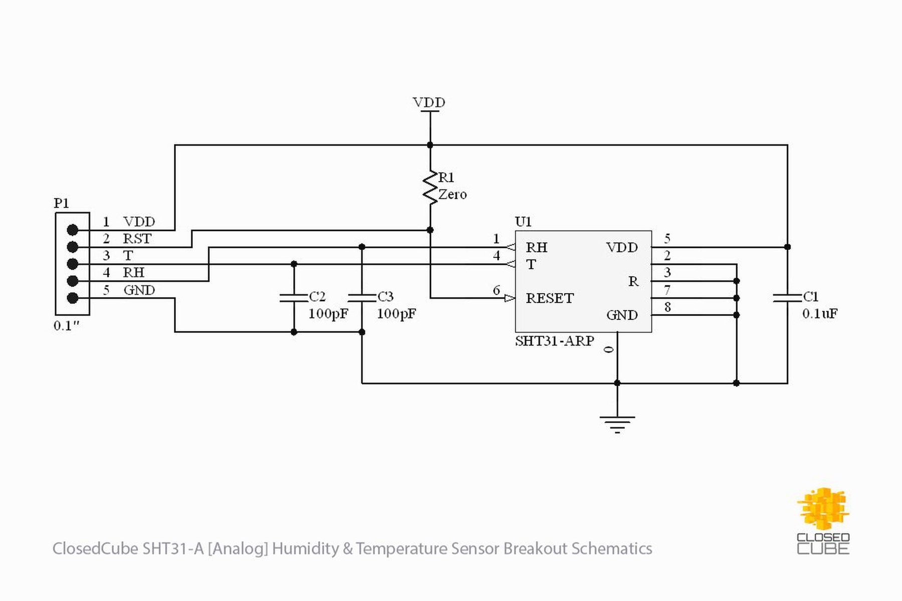Senzor tepoty a vlhkosti SHT31-A [analogový] s typickou přesností +/- 2%RH a +/- 0.2°C – rozšiřující deska