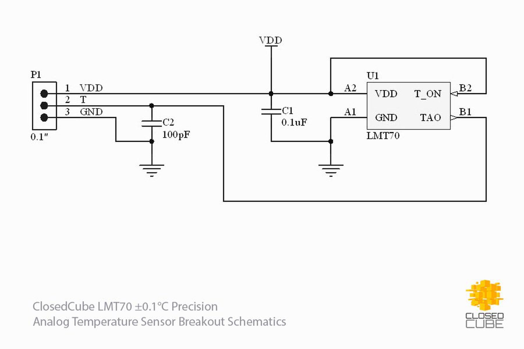 Precizní analogový senzor teploty LMT70 ±0.1°C
