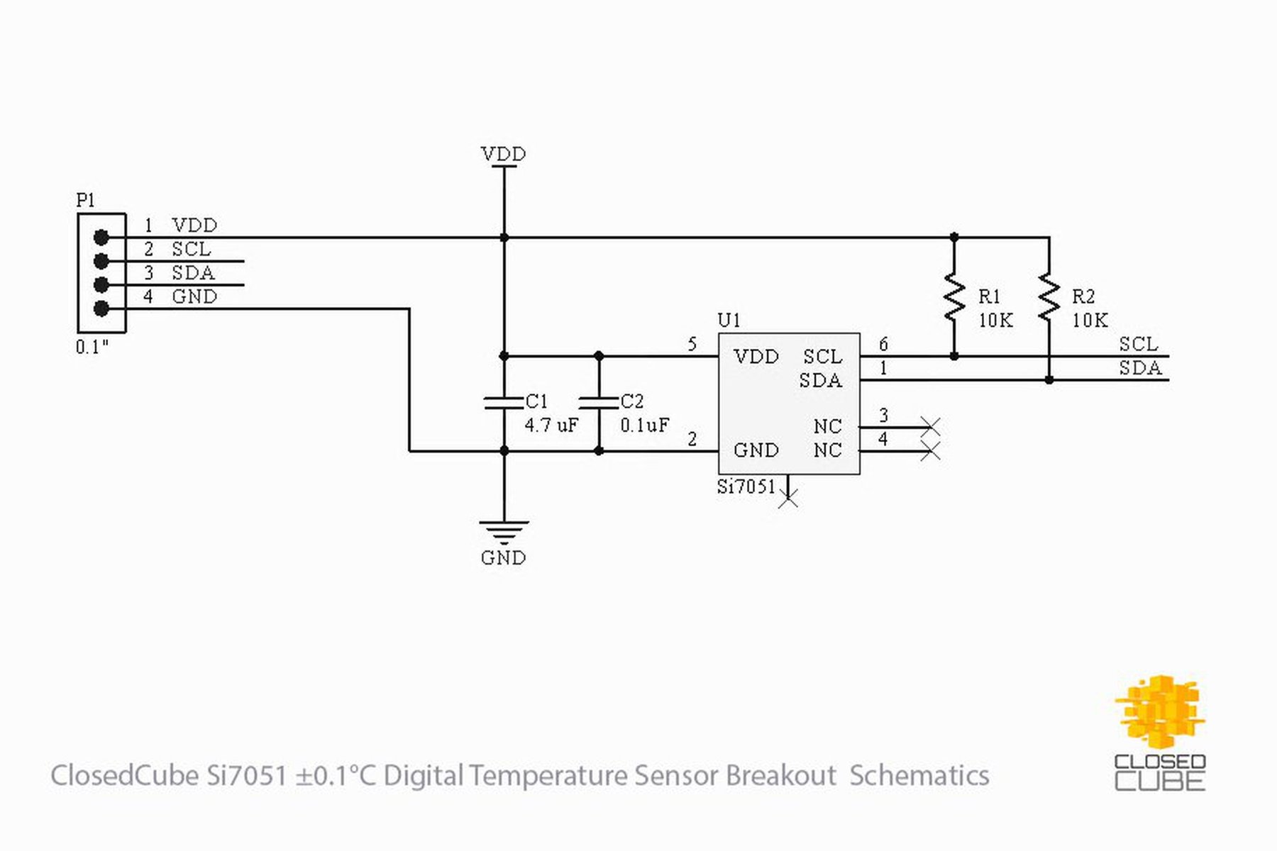 Digitální senzor teploty Si7051 ±0.1°C – rozšiřující deska  