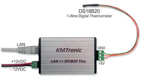Síťový WEB monitor teploty LAN DS18B20 s JEDNÍM senzorem (základní verze)