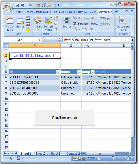 Síťový WEB monitor teploty LAN DS18B20 s JEDNÍM senzorem (základní verze)