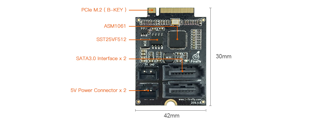 PCIe M.2 to SATA3.0 Adapter Board
