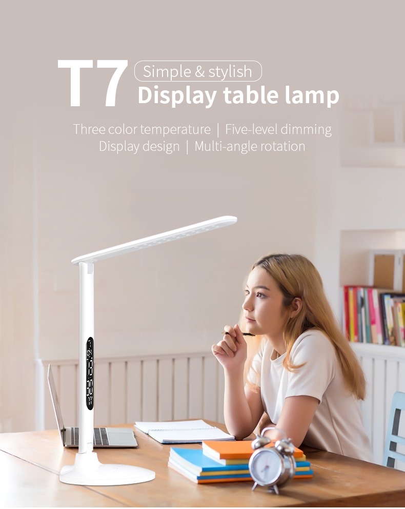 LDT7 Stmívatelná LED stolní lampa, 10W, hodiny