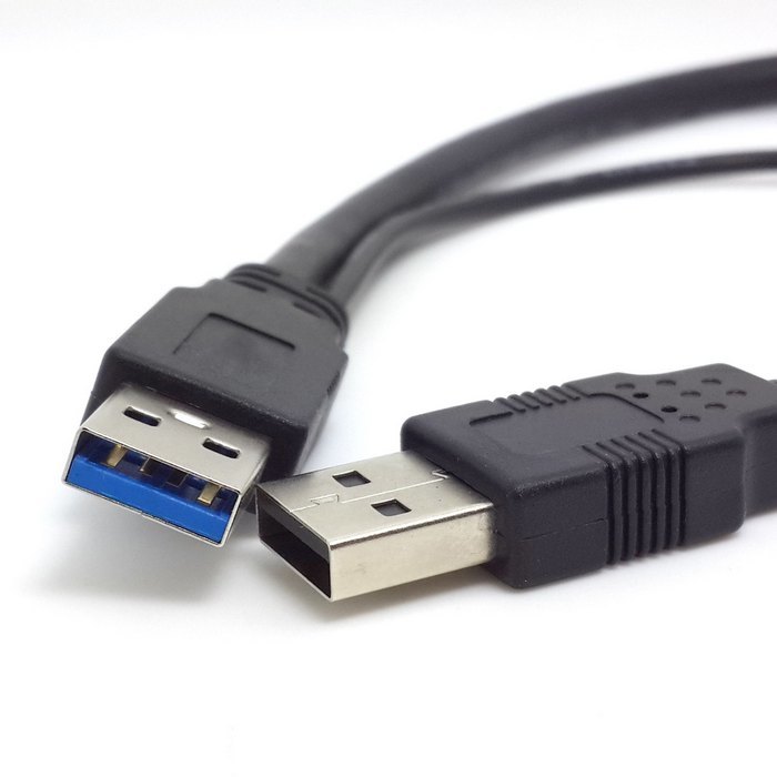 USB 3.0 kabel s přídavným napájecím kabelem pro externí hard disky