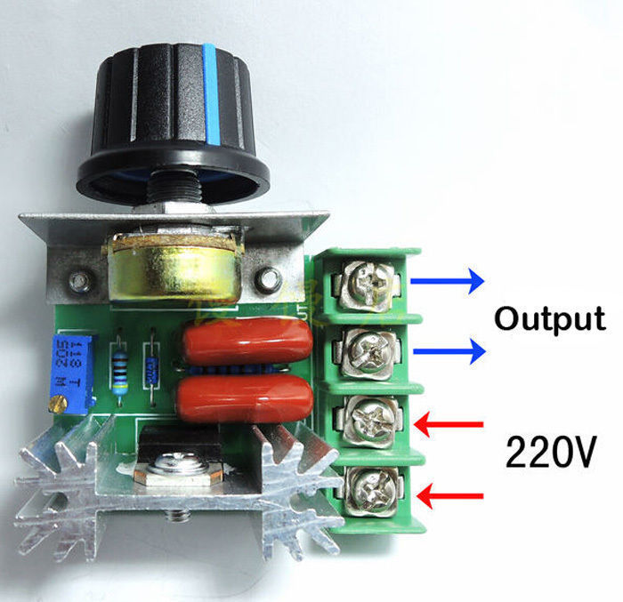 Regulátor otáček pro seriové AC motory - SCR 220V/2kW s kabelem
