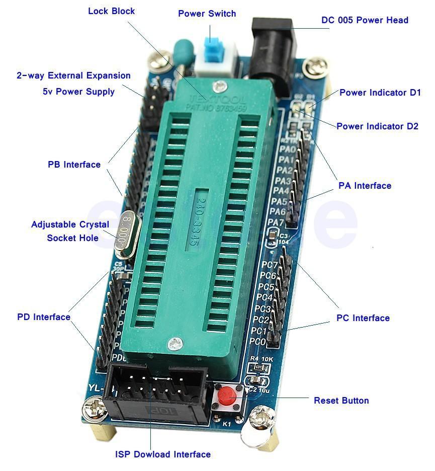 AVR Development Board 40pin socket