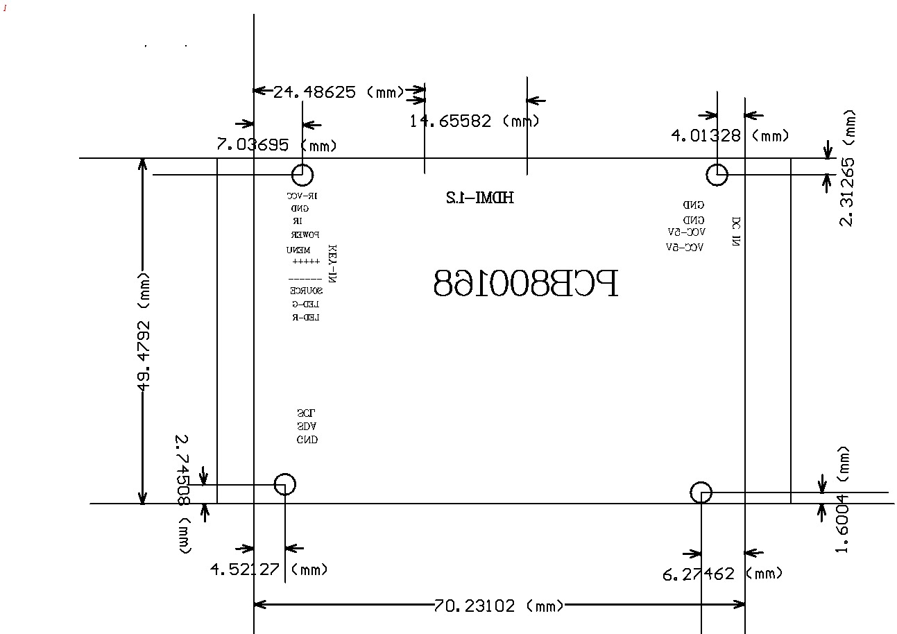 PCB800168 ovládací deska pro TFT LCD displej