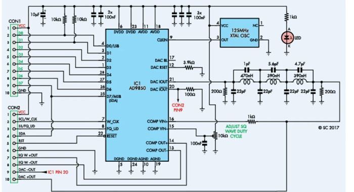 HC-SR08 generátor signálu DDS 0-40MHz HC-SR08 s AD9850