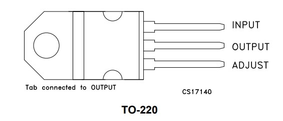 Lineární regulátor napětí 1.2V až 37V / 1.5A, pouzdro TO220.