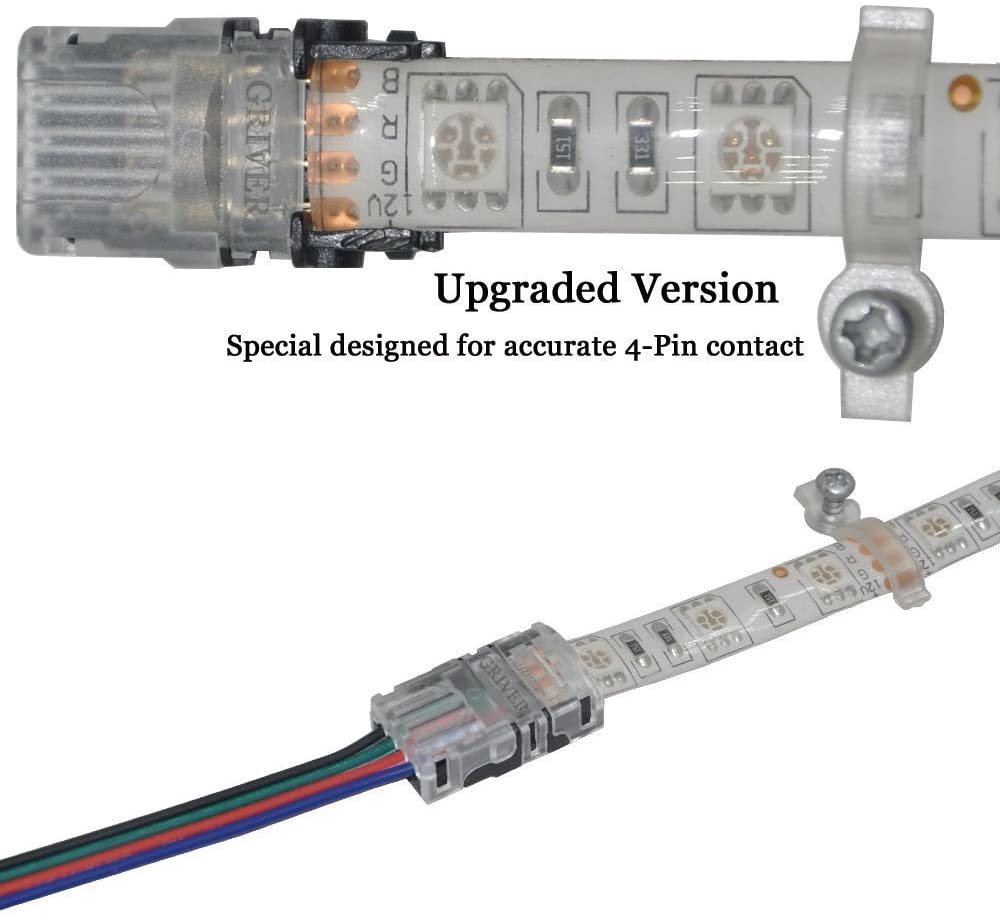 4pinový konektor/spojka pro 10mm LED RGB pásek 5050 - 50ks 