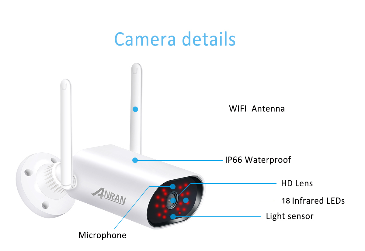 AR-D6008 4kanálový IP 3MP kamerový WiFi bezdrátový set