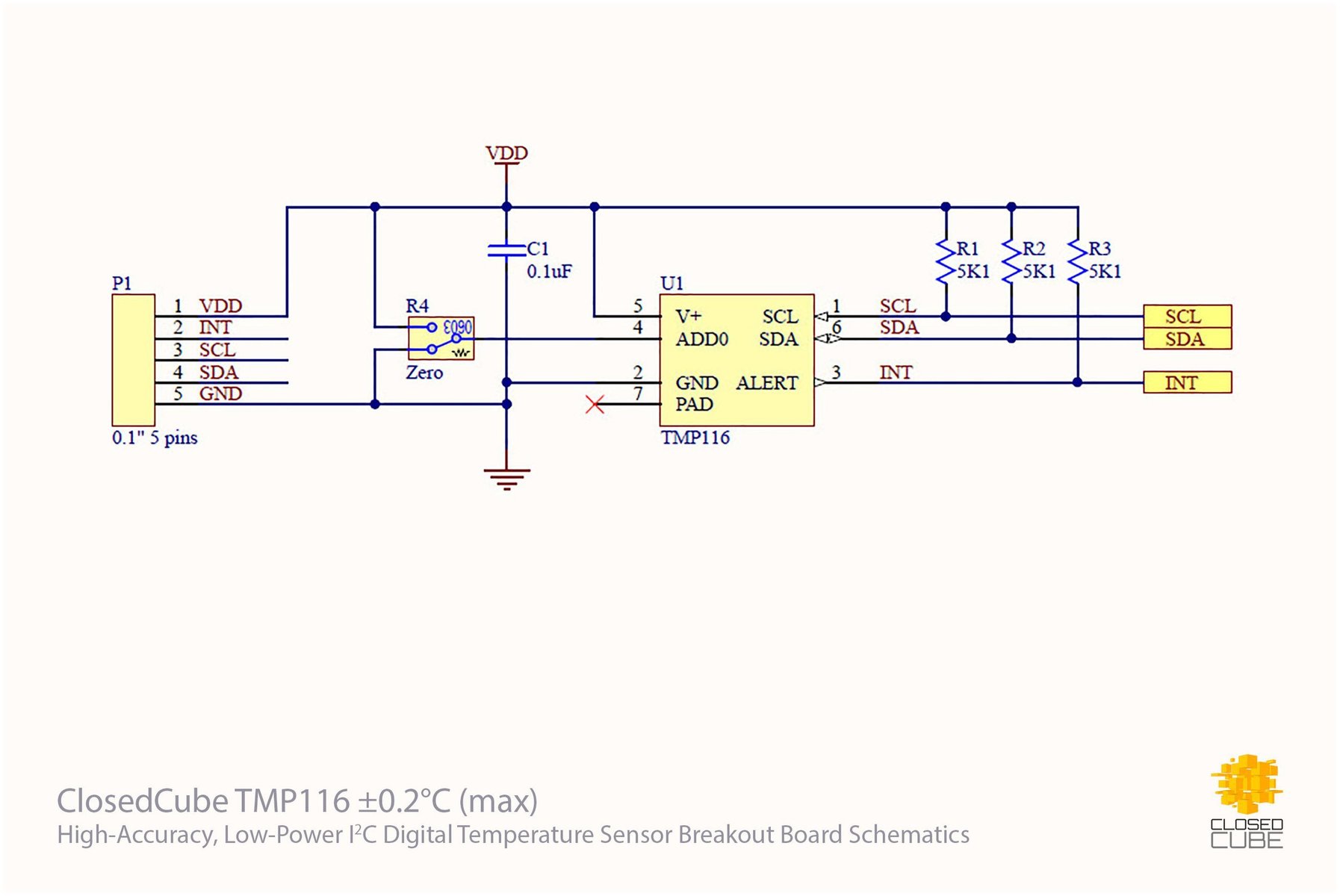 Teplotní senzor TMP116 ± 0,2 °C (-10 °C až 85 °C)