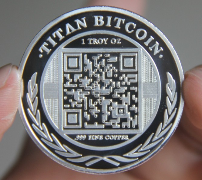 One bitcoin silver TITAN 40mm