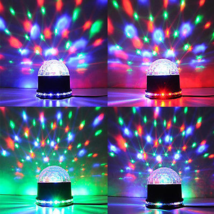 ES-01 RGB LED křišťálová koule, otočné světlo