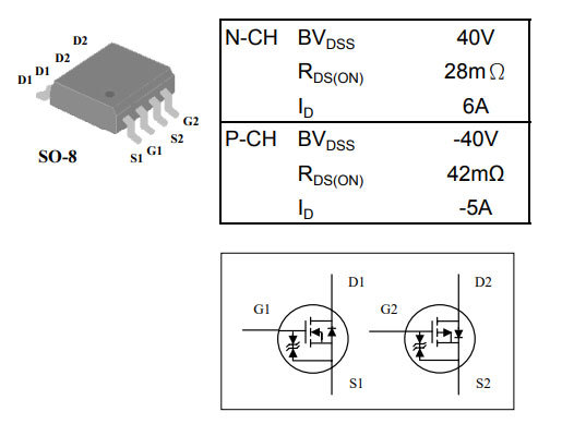 AP4525GEM SO-8 2W MOSFET