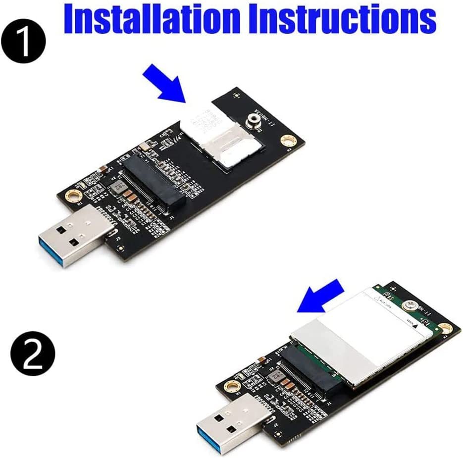 M.2 NGFF Key B na USB 3.0 s 6pinovým slotem SIM adaptér