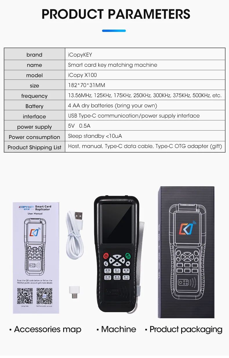 iCopykey X100 ruční čtečka RFID čipů a karet