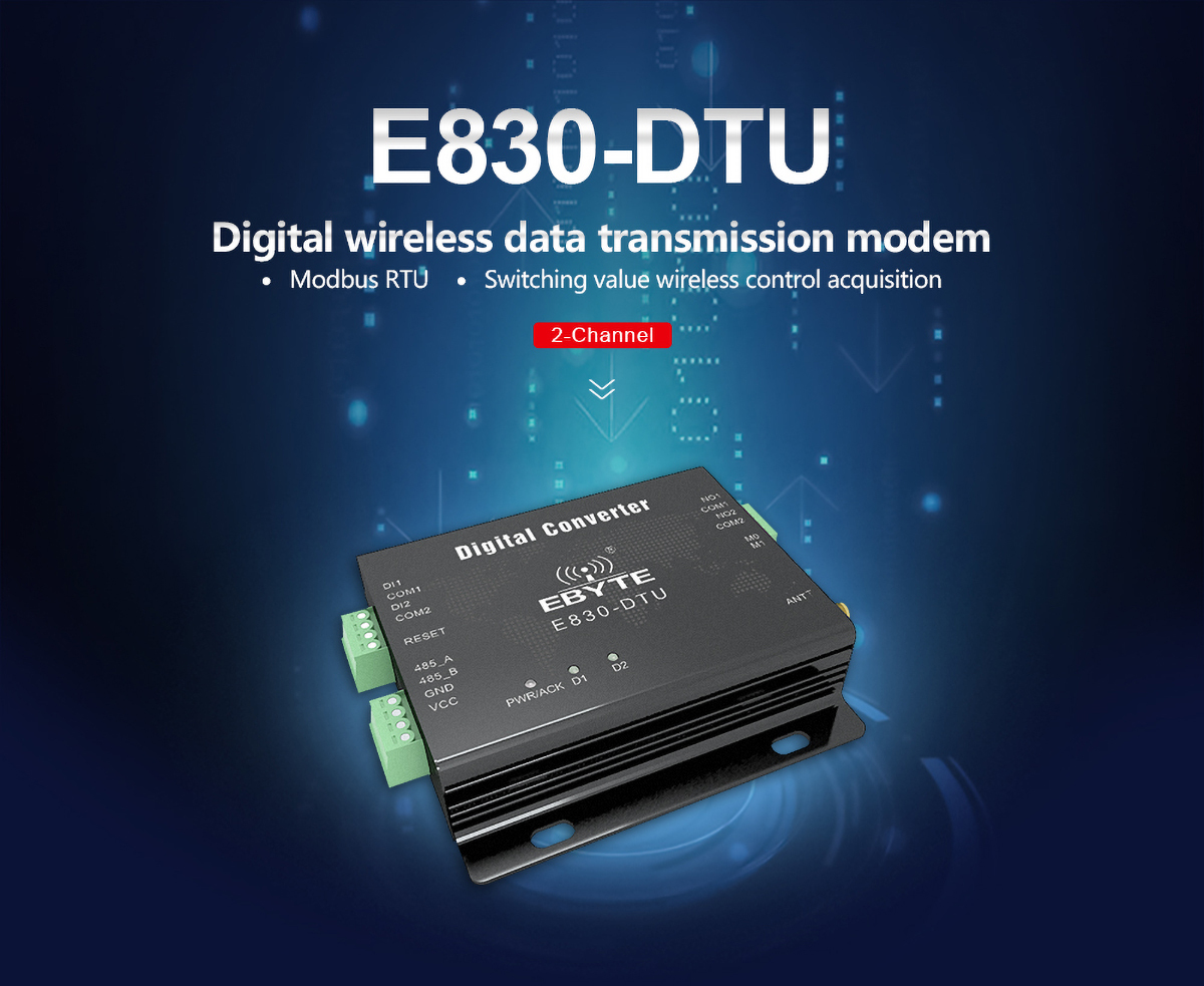 E830-DTU (2R2-433L) RS485 MODBUS RTU wireless data transmitter modem