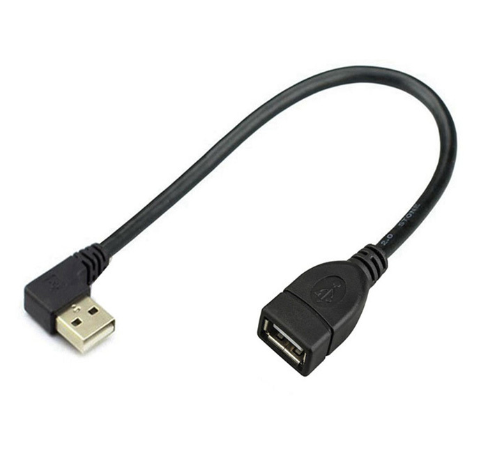 USB 2.0 prodlužovací kabel, samec-samice, zahnutý