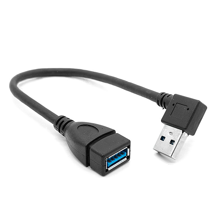 USB 3.0 prodlužovací kabel, samec-samice, zahnutý