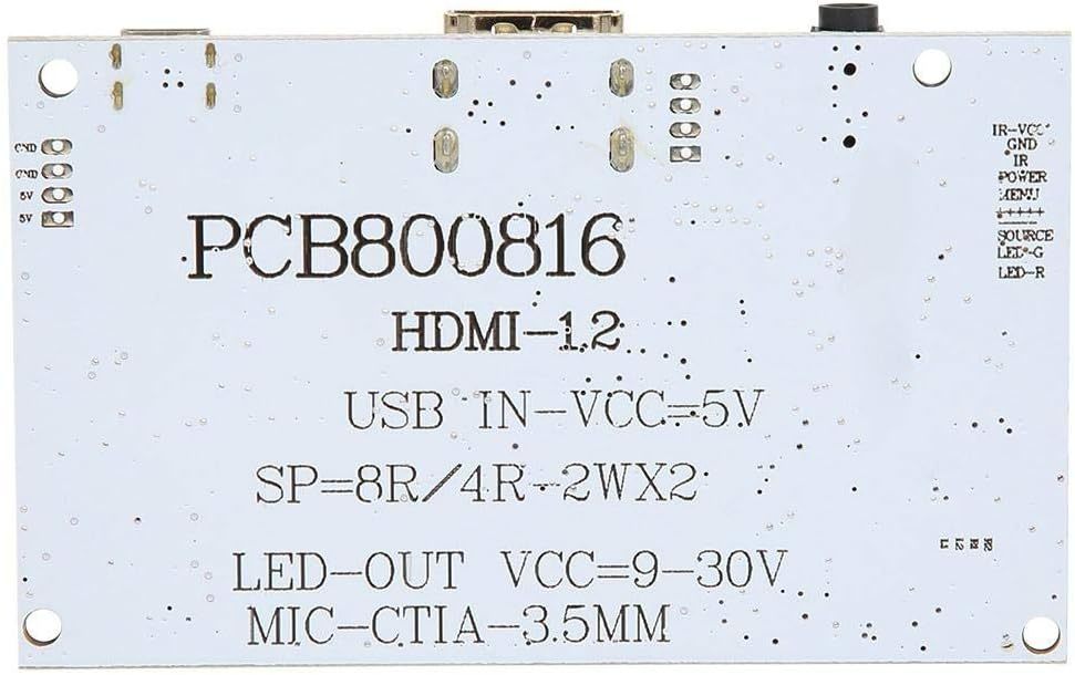PCB800168 ovládací deska pro TFT LCD displeje