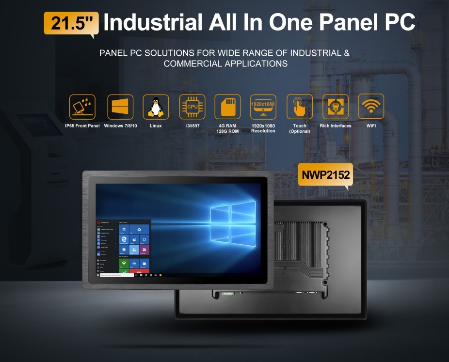 NWP2152 21.5 palcový, i3-6100U, 8GB RAM, 256GB SSD průmyslový Windows 10 Pro tablet