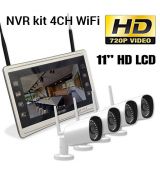 RGB-4H11AAW0-D12/JWT 4CH IP 11" LCD kamerový bezdrátový set - NVR wifi kit + 4x IP 720p wifi kamery sada