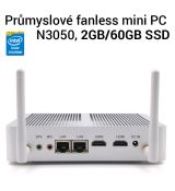 FMP06-N3050 průmyslové mini PC, 2GB RAM, 120GB SSD, fanless