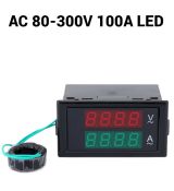 DL69-2042 AC 80-300V 100A 2v1 LED digitální ampérmetr/voltmetr panelový
