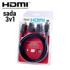 Sada 3v1 HDMI 19pin kabel + Micro a Mini